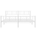 thumbnail image 3 of vidaXL Metal Bed Frame with Headboard and Footboard White 193x203 cm, 3 of 5
