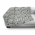 thumbnail image 2 of Flower Soft Flannel Fleece Throw Blanket, Simple Monochromatic Floral Repetition with Abstract Outline Petals, Cozy Plush for Indoor and Outdoor Use, 60" x 80", Ivory and Charcoal Grey, by Ambesonne, 2 of 5