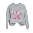 thumbnail image 2 of Craaazy Sweatshirts For Women Breast Cancer Awareness Sweatshirts Ribbon Print Casual Long Sleeve Shirts Gifts For Women, 2 of 4