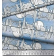 thumbnail image 3 of Soimoi Blue Heavy Canvas Fabric London Theme Architectural Printed Craft Fabric by the Yard 58 Inch Wide, 3 of 3