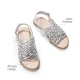 thumbnail image 3 of DAEAM PAIRS Girls Leather Gladiator Braided Flat Open Toe Sandal Boys Girls Toddler Little Kid Big Kid SILVER Size 11, 3 of 6