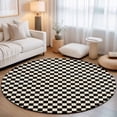 thumbnail image 2 of Round Rugs 4Ft, Black Beige Checkered Round Area Rug Washable Indoor Throw Carpet, Modern Farmhouse Buffalo Plaid Soft Non Slip Circle Rug for Kitchen Nursery Room Home Decor Aesthetic, 2 of 8