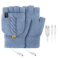 thumbnail image 2 of AWZXDE Heated Gloves for Outdoor Use - Leather Rechargeable Winter Warmer with Li Ion Battery Light Blue,A, 2 of 6