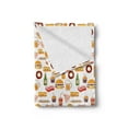 thumbnail image 2 of Food Soft Flannel Fleece Throw Blanket, Minimalist Fast Food Pattern with Hamburger Soda Donuts Beer Cupcake Kebab Hot Dog, Cozy Plush for Indoor and Outdoor Use, 50" x 70", Multicolor, by Ambesonne, 2 of 5