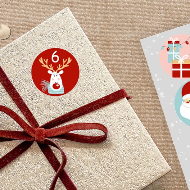 RYRDWP Advent Christmas Calendar Numbers Sticker Sheet For DIY