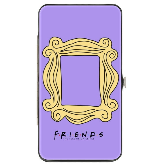 Friends Wallet, Hinged, Friends Monicas Peephole Picture Frame Purple Yellow, Vegan Leather