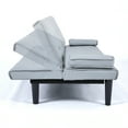 thumbnail image 5 of Gewnee 67 Inch Futon Sofa Bed,PVC Loveset Sofa with Cup Holder,Modern Sleeper Couch Bed for Apartment/Dorm/Small Office.Light Grey, 5 of 12