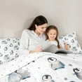 thumbnail image 5 of Manfei Kawaii Penguin Bedding Comforter Set for Kids, Cartoon Animal Lover Twin Comforter Sets, Dreamy Star Galaxy Reversible Bedding Set, Luxury Bedroom Decor, 2-Piece, 5 of 8