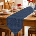 thumbnail image 2 of Indigo Blue Table Runner Linen Burlap Table Runner 72 Inches Long Farmhouse Vintage Blue Solid Color Dresser Scarves for Kitchen Island Coffee Dining Room Party Wedding Holiday Decoration 14"x72", 2 of 8