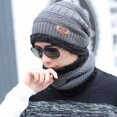 thumbnail image 2 of Men's Winter Knit Skull Wool Warm Slouchy Hat Circle Scarf Set (Grey), 2 of 5