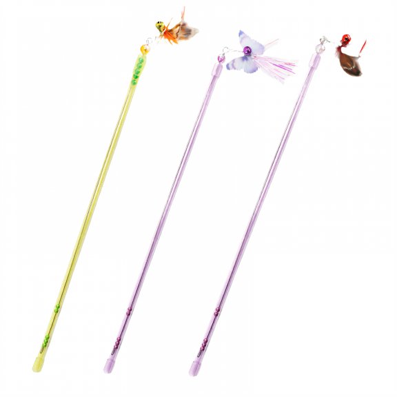 BESTSKY 3Pcs Kitten Toys,Eye-Catching Design Interactive Cat Toys,Interactive Visual Appeal Cat Toys Wands,Style2