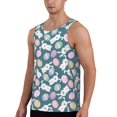 thumbnail image 2 of Fotbe Cute Rabbit Easter Pattern Men's Quick Dry Workout Tank Top Gym Muscle Tee Fitness Bodybuilding Sleeveless T Shirt Breathable Workout Shirt-Small, 2 of 9