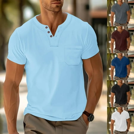 Men s Short Sleeve Round Neck Casual Shirt Top Tee for Business Casual Office Work Daily Wear Vacation Outfits Classic Mens Apparel | Ihhxva Sky Blue XL Men s Short Sleeve Round Neck Casual Shirt Top Tee for Business Casual Office Work Daily Wear Vacation Outfits Classic Mens Apparel | Ihhxva Sky Blue XL