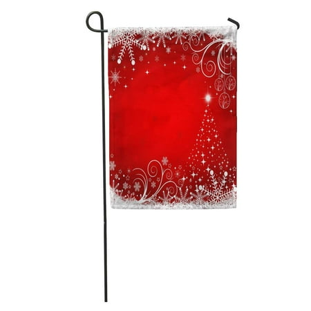 Winter Outdoor Decorating Ideas KDAGR Merry Christmas Holiday Beautiful Snowflake Winter Decorated Golden Greeting Garden Flag Decorative Flag House Banner 12x18 inch ()