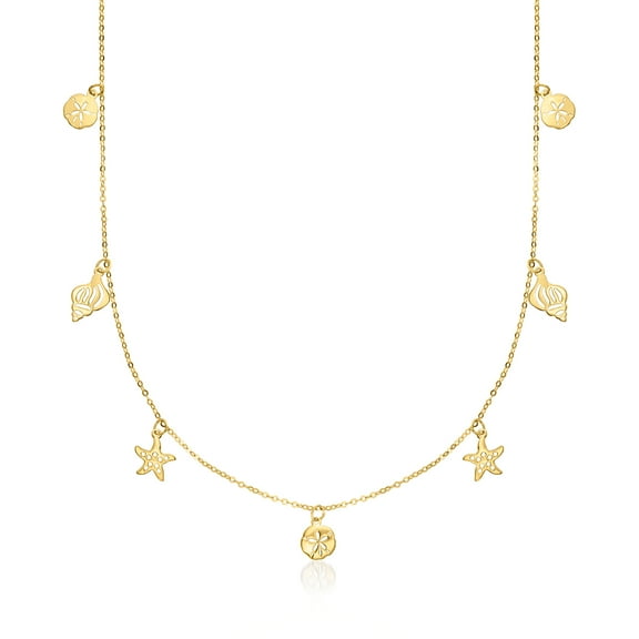 Pure Collection by Ross-Simons Italian 14kt Yellow Gold Sea Life Station Necklace, Women's, Adult