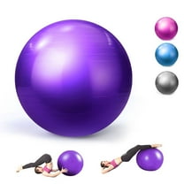 Yoga Ball Exercise Ball for Home Office Desk, Stability Ball & Balance Ball to Relieve Back Pain, Home Gym Workout Ball, Purple