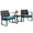 Blue, variant on Homall 3 Pieces Outdoor Rocking Chairs, PE Rattan Chairs with Cushions and Coffee Table Conversation Set
