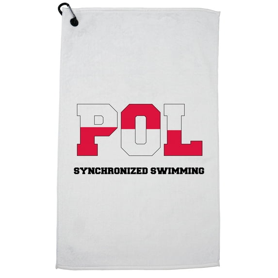 Poland Synchronized Swimming - Olympic Games - Rio - Flag Golf Towel with Carabiner Clip