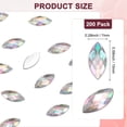 thumbnail image 3 of Paquete de 200 Rhinestones en forma de ojo de caballo, pegatinas de rhinestones acrílicos de respaldo plano de 15x7mm para bricolaje/joyería [Blanco AB], 3 of 6