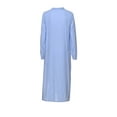 thumbnail image 7 of Rejlun Women Maxi Dresses Solid Color Dress V Neck Vintage Casual Autumn Sky Blue 3XL, 7 of 7