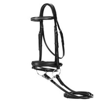 Equinavia Saga Dressage Padded Crank Noseband Bridle with Flash and Reins