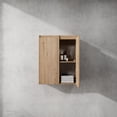 thumbnail image 2 of Bathroom Vanity, 12" Bathroom Side Cabinet, 2-Soft Close Doors, Float Mounting Design, 12*2(KD-Packing), Imitative Oak Bathroom Storage Cabinet,Plywood Bathroom Shelving, 2 of 23