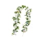 thumbnail image 4 of Guirnalda de eucalipto artificial floral de 1,8 m con hojas verdes artificiales para mesa flor blanca, 4 of 9