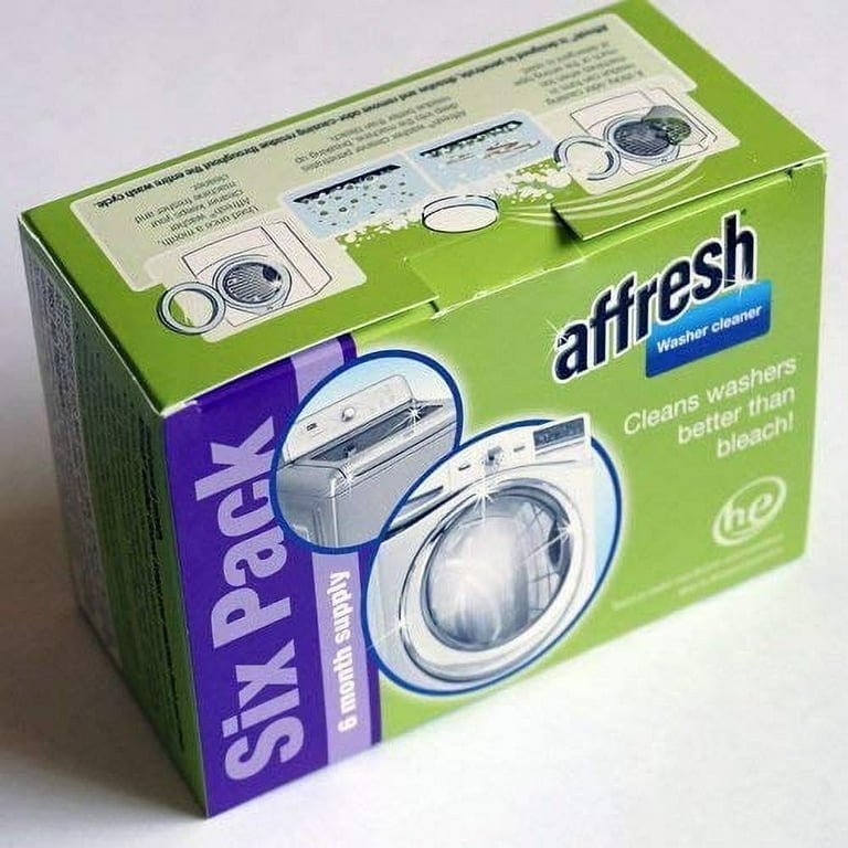 Affresh Washing Machine Cleaner, 6 Month Supply, Cleans Front Load and Top  Load Washers, Including HE
