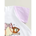 thumbnail image 2 of Infant Girls Boys Romper Tops, Summer Short Sleeve Round Neck Letters Print Short Jumpsuit, 2 of 7