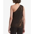 thumbnail image 2 of DKNY Womens Metallic One Shoulder Blouse, Metallic, X-Large, 2 of 4