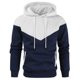 thumbnail image 2 of Suéter de moda con contraste de bloques de colores para hombre, sudaderas con capucha deportivas informales Pompotops  oipoqjl39094, 2 of 5