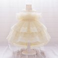 thumbnail image 5 of Bmisegm Toddler Dress Carnival off Shoulder Embellished Neckline Layered Ruffled Cake High Low Tutu Dress Kids Dress 2-3 Years, 5 of 9