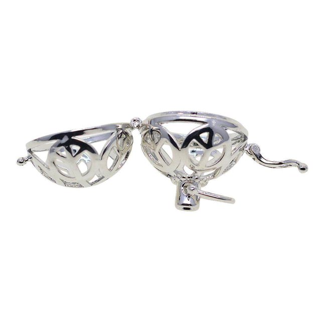 pitrice Beads Cage Charms Locket Pendant Settings for DIY Necklace Peace