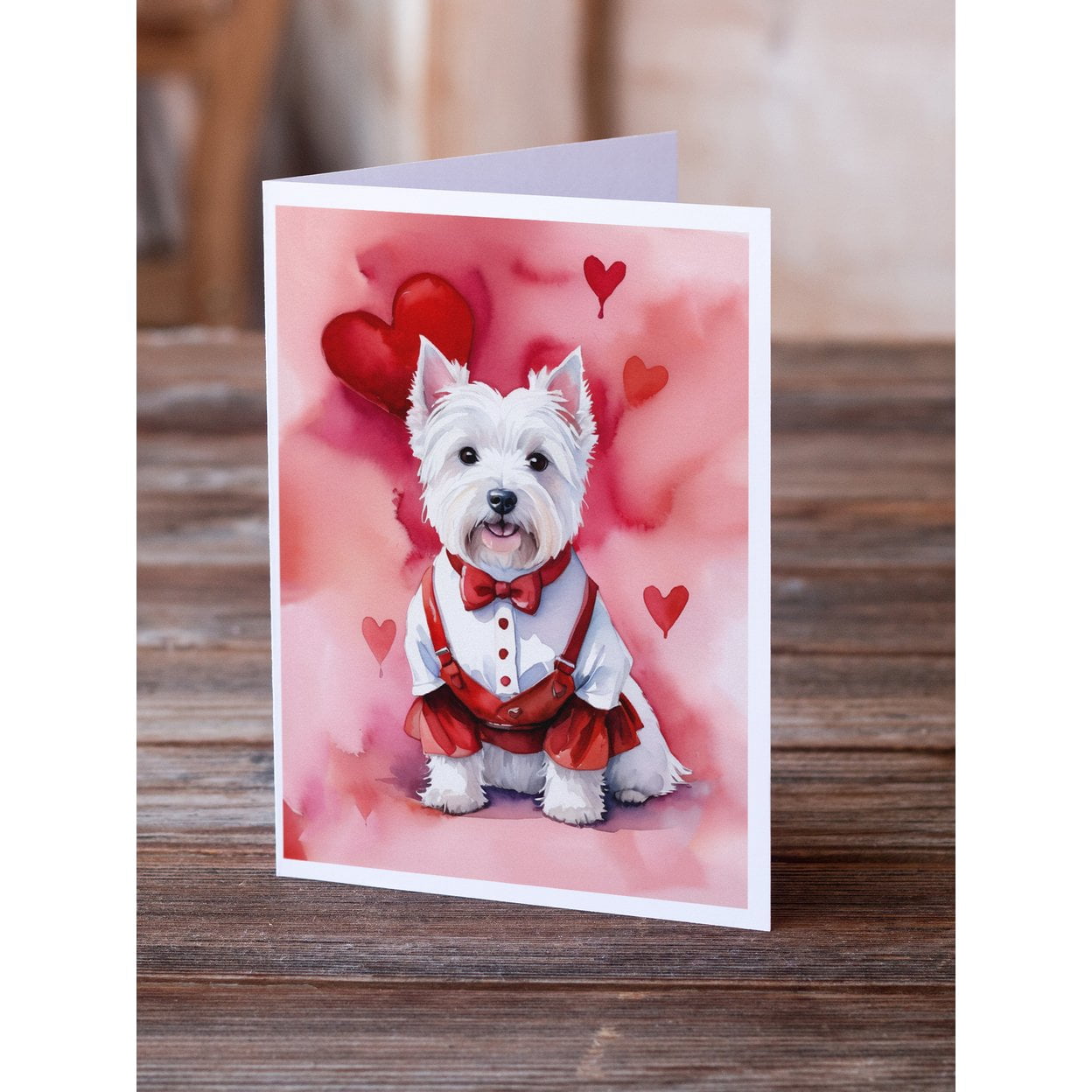 Westie My Valentine Greeting Cards Pack of 8 7 in x 5 in