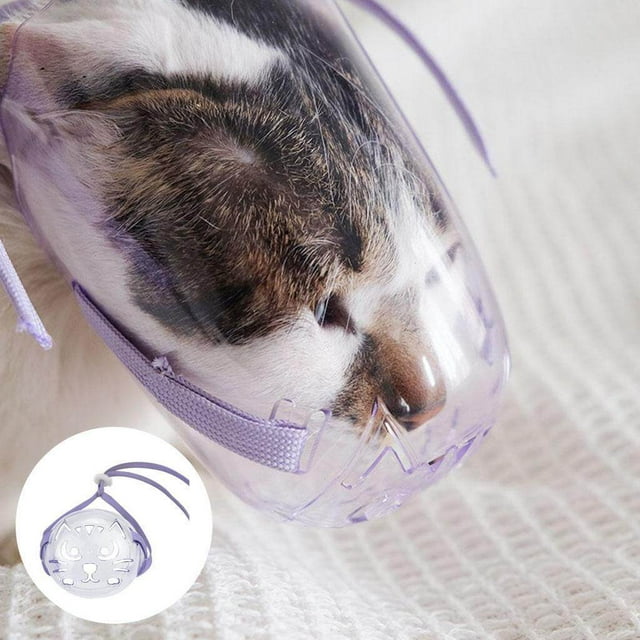Cat Muzzle Set Mesh Breathable suits puppys chewing muzzels Cat Muzzle Comfortable Safety Pet Muzzle M
