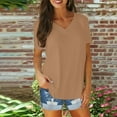 thumbnail image 2 of Giftesty Womens Tops Plus Size Women Fashion Solid Color V-Neck Short Sleeve T-Shirt Blouse Tops, 2 of 6