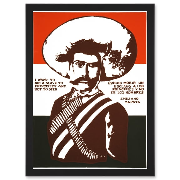Mexico Zapata Revolutionary Martyr Mexican A4 Artwork Framed Wall Art Print