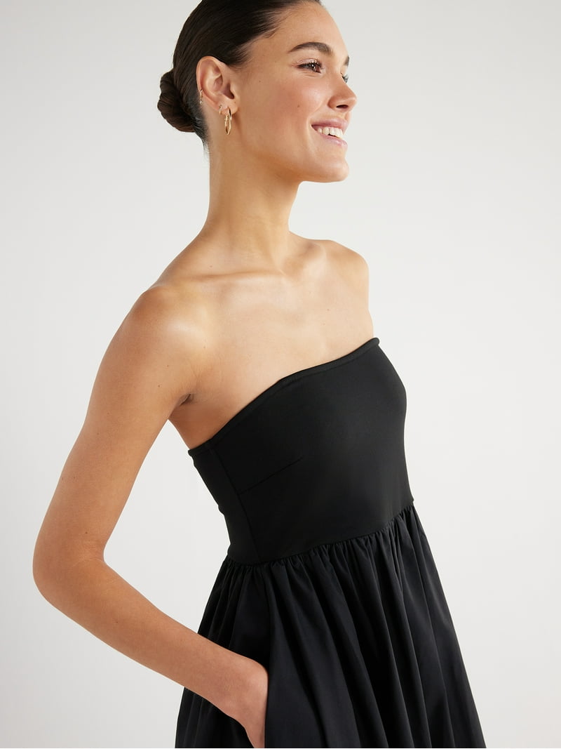Scoop Womens Mixed Fabric Maxi Dress, Sizes XS-XXL