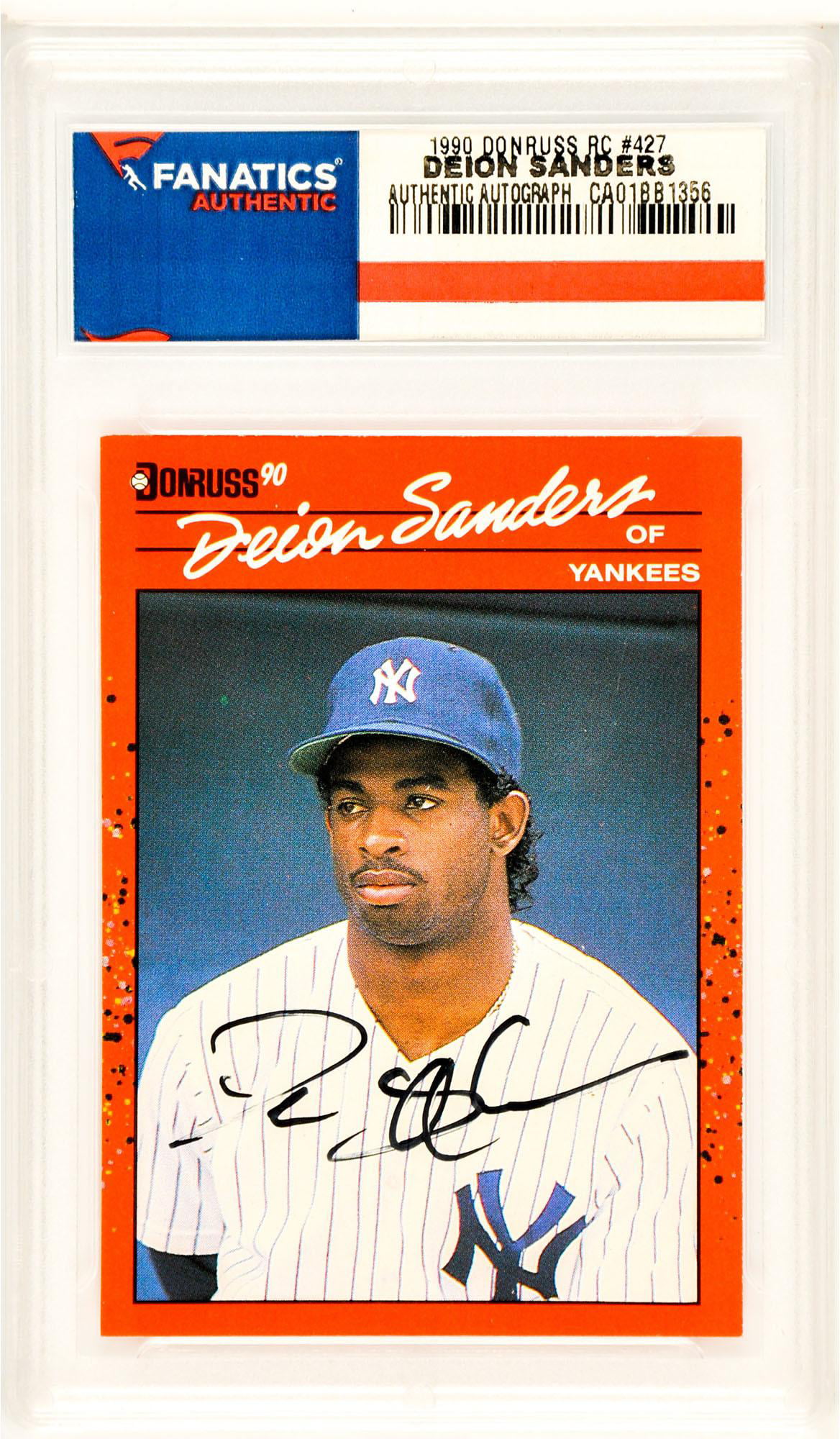 Deion Sanders New York Yankees Autographed 1990 Donruss Rookie 427 Card Fanatics Authentic Certified Walmart Com Walmart Com