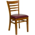 thumbnail image 2 of Flash Furniture HERCULES Series Ladder Back Cherry Wood Restaurant Chair - Burgundy Vinyl Seat, 2 of 11