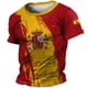 thumbnail image 2 of Camiseta de verano de España para hombre, con emblema nacional de España, estampado 3D, cuello redondo, holgada, ropa de gran tamaño para hombre, 2 of 4