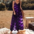 thumbnail image 3 of Purple Dragon Scales Sleeveless Dress Loose Women's Dress Dresses Luxury Evening Dresses, 3 of 9