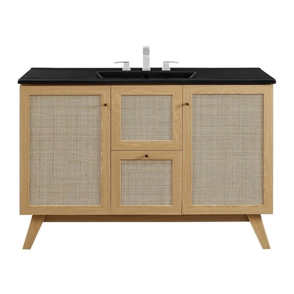 Modway Soma 48” Single Sink Bathroom Vanity in Oak Black