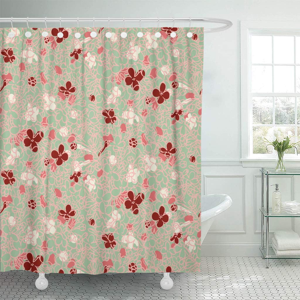 KSADK Floral in Pastel Color Modern with Small Ditsy Flowers on White