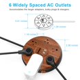 thumbnail image 4 of Power Strip TOPREK de 6 salidas, 1 USB-C, 2 USB-A, cable PD de 20 W, 6.5 pies, 4 of 9
