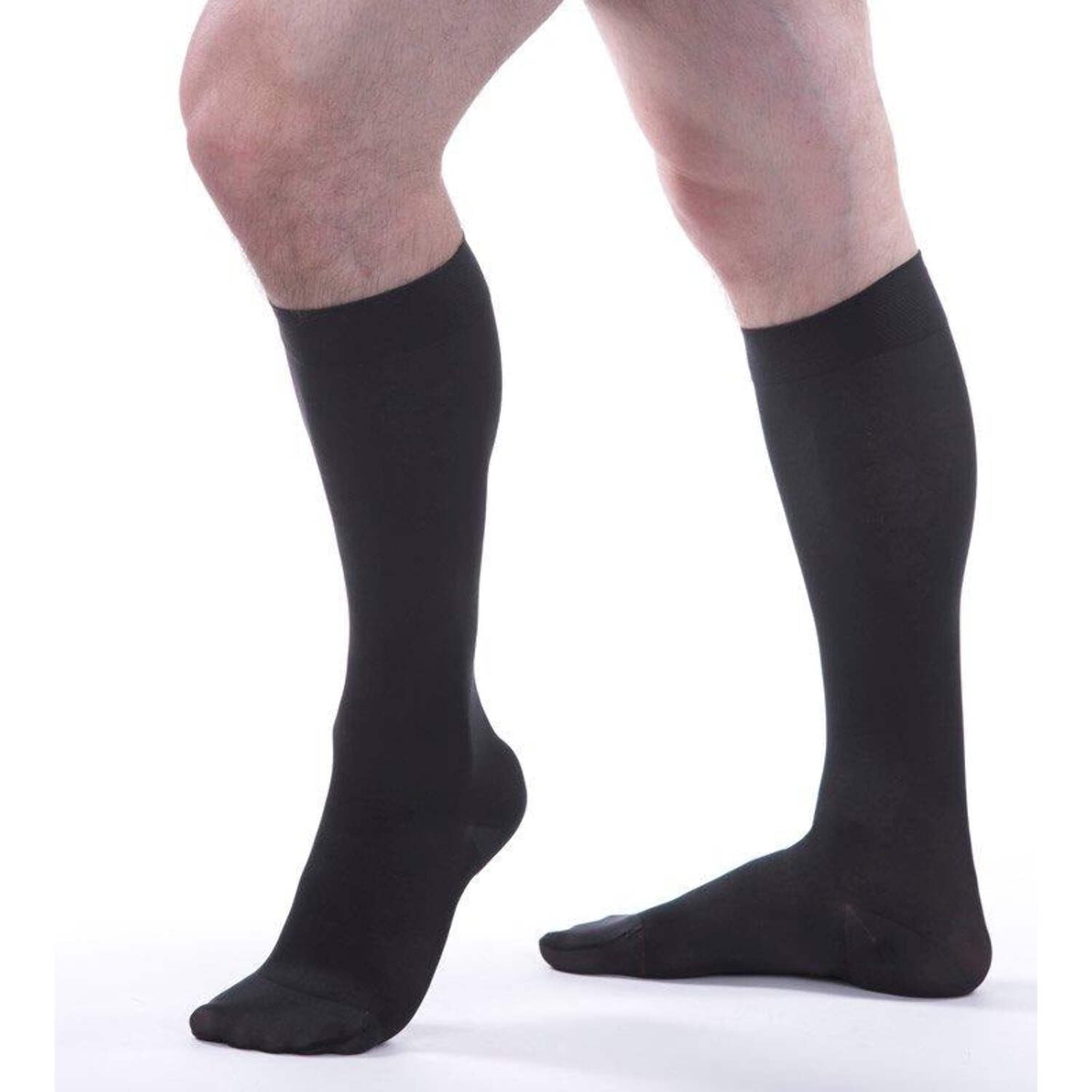 Allegro Soft Microfiber Knee High 20-30 mmHg Compression Socks, Open Toe