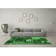 thumbnail image 3 of Ahgly Company Indoor Round Patchwork Emerald Green Transitional Area Rugs, 4' Round, 3 of 4