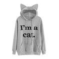 thumbnail image 1 of TheFound Women's Long Sleeve Printed Top, Cute Ears Hoodie with Cartoon Patterns, 1 of 1