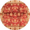 thumbnail image 1 of Ahgly Company Indoor Round Abstract Orange Modern Area Rugs, 4' Round, 1 of 4