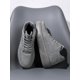 thumbnail image 2 of Men's Solid Color Grey Lace-up Front Sports Skate Shoes, Minimalist Style Round Toe Thick Bottom Height Increasing Athletic Shoes, 2 of 4